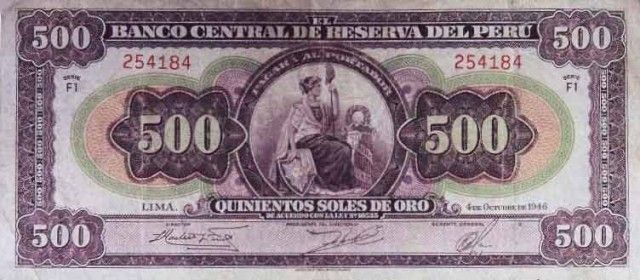 1946 - 500 Soles de Oro banknote