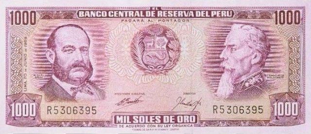 1969 - 1000 Soles de Oro banknote