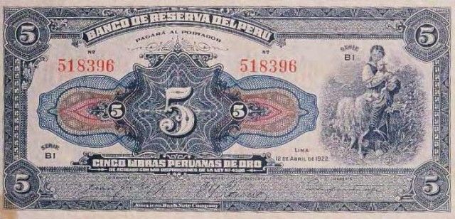 1922 - 50 Soles de Oro Provisional banknote