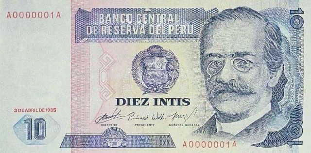 1985 - 10 Intis banknote