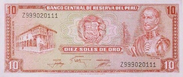 1976 - 10 Soles de Oro banknote