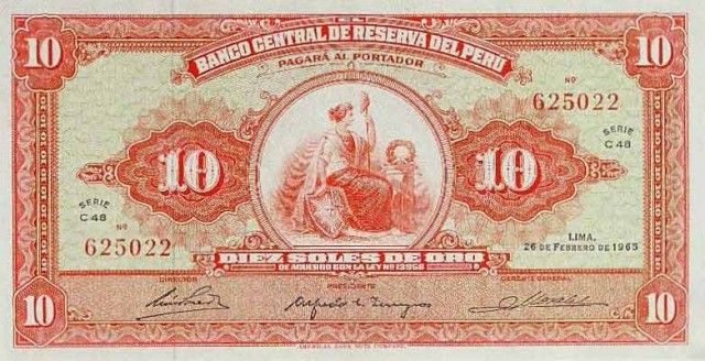 1965 - 10 Soles de Oro banknote