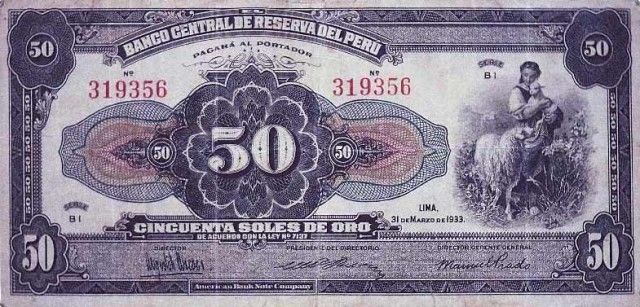 1933 - 50 Soles de Oro banknote