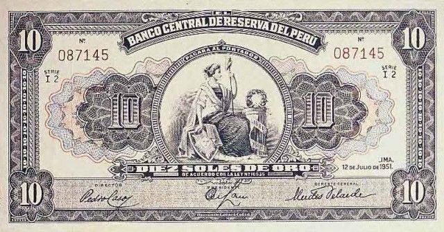 1951 - 10 Soles de Oro banknote