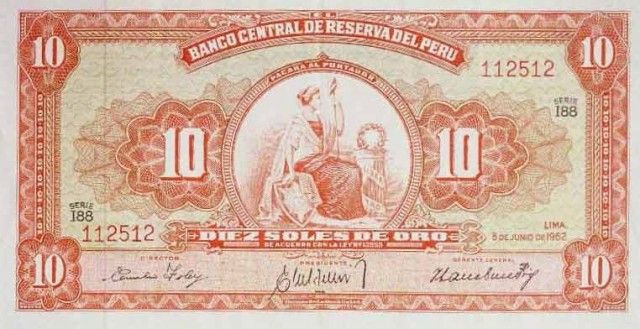 1962 - 10 Soles de Oro banknote