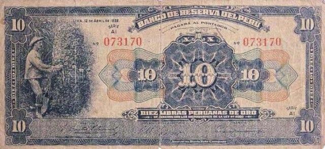 1922 - 100 Soles de Oro Provisional banknote