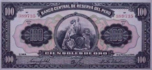 1949 - 100 Soles de Oro banknote