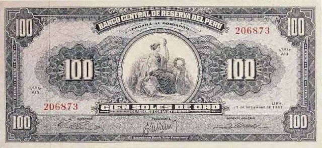 1962 - 100 Soles de Oro banknote