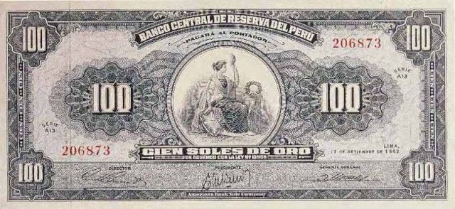 1962 - 100 Soles de Oro banknote