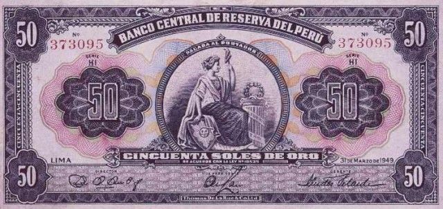 1949 - 50 Soles de Oro banknote