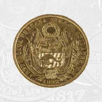 1862 - 8 Escudos Coin Lima Mint