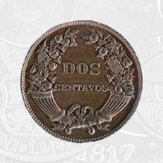 1886 - 2 Centavos Coin London Mint