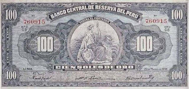 1956 - 100 Soles de Oro banknote