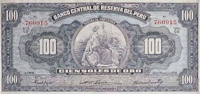 1956 - 100 Soles de Oro banknote