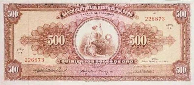 1965 - 500 Soles de Oro banknote