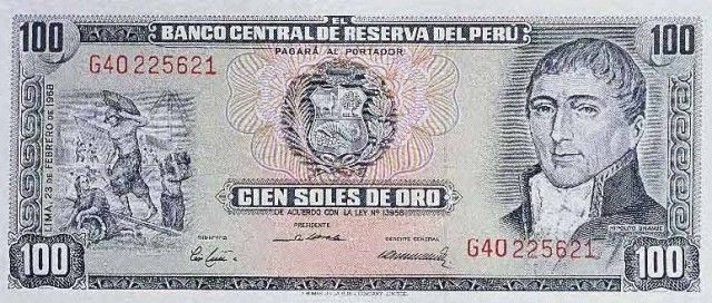 1968 - 100 Soles de Oro banknote