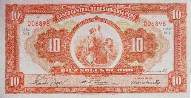 1956 - 10 Soles de Oro banknote