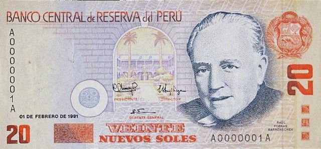 1991 - 20 Nuevos Soles banknote
