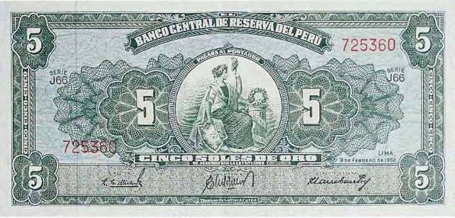 1962 - 5 Soles de Oro banknote
