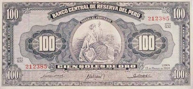 1964 - 100 Soles de Oro banknote
